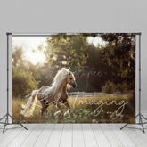 Aperturee - Aperturee Summer Sunlight Grassland Sunny Pony Photo Backdrop